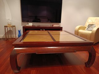 Mesa de centro oriental madera maciza