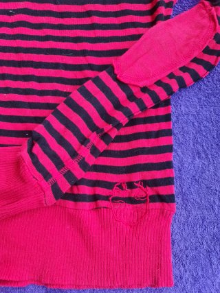 Maglia a righe Santafe rossa/nera - Taglia M