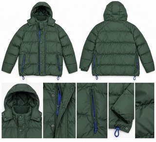 Chaqueta acolchada verde con capucha