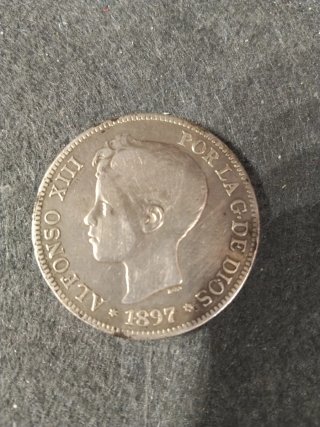 5 pesetas 1897 plata