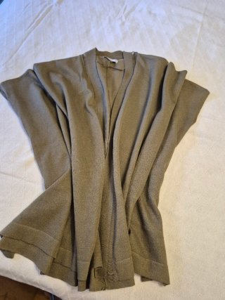 Chaleco Mango punto calado verde Talla Única