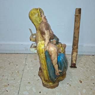 Virgen con Cristo Escayola Policromada
