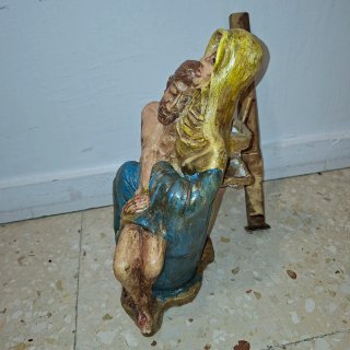 Virgen con Cristo Escayola Policromada