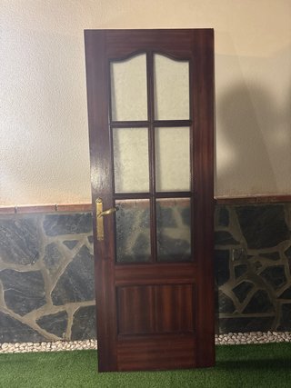 Puerta madera acristalada 72 cm