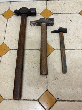 Lote 3 martillos antiguos madera