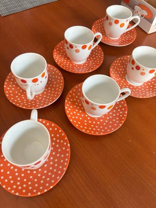 Servizio Bennet 6 tazzine caffè con piattino