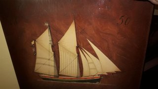 Quadro con nave veliero dipinta