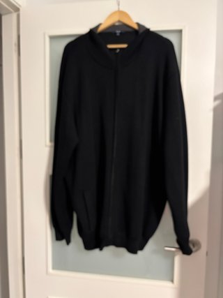 Chaqueta cremallera hombre 4XL negra