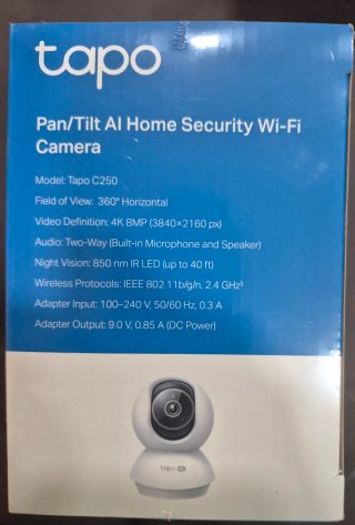 Cámara Seguridad Tapo WiFi 4K Pan/Tilt AI C250