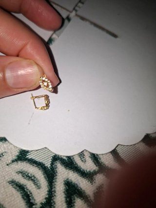 Pendientes niña oro con circonitas