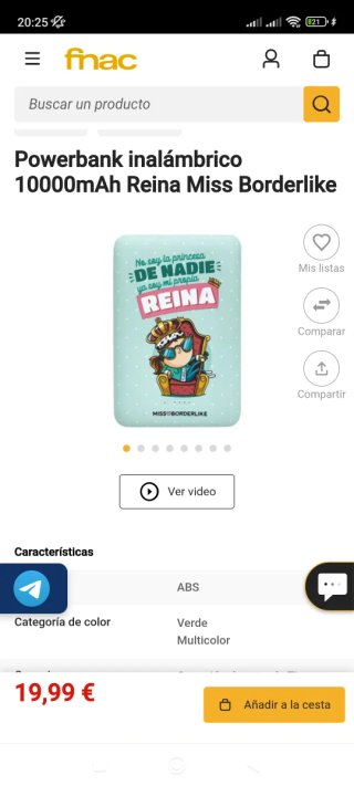 Batería Portátil Missborderlike Reina