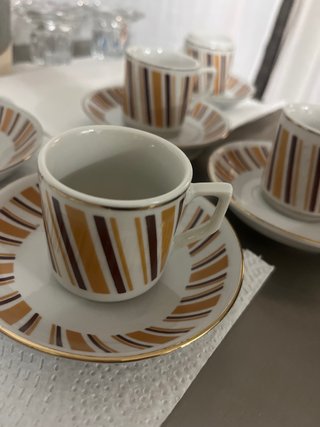 Juego 6 tazas café porcelana