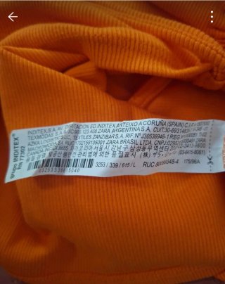 Blusa Zara L Manga Curta Ruched Laranja