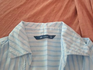 Camisa Alk Casual riscas azul e branco tam 38