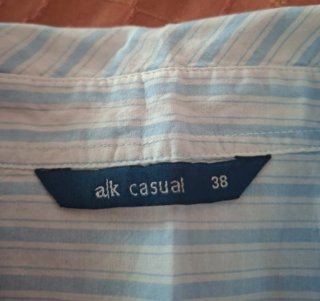 Camisa Alk Casual riscas azul e branco tam 38