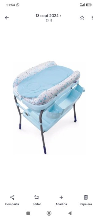 Cambiador bañera bebé azul