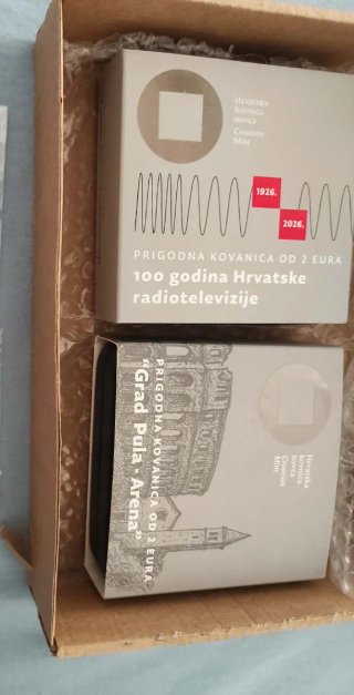 Croacia 2€ Radio y Pula Monedas Conmemorativas