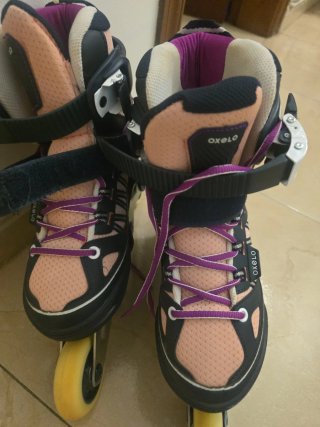 Patines en línea Oxelo rosas y negros