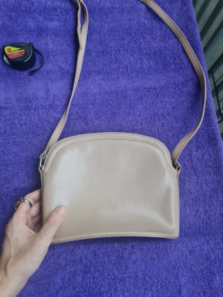 Borsa Pelle Made in Italy Tracolla Beige