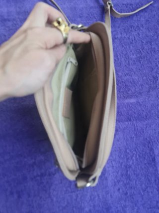 Borsa Pelle Made in Italy Tracolla Beige