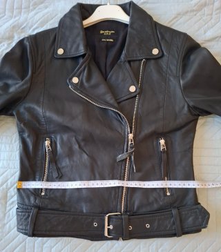 Cazadora Piel Negra Stradivarius Talla M