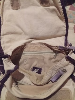 Bolso bandolera Nike Y2K lona beige/morado