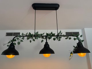 Lámpara colgante industrial negra 3 focos