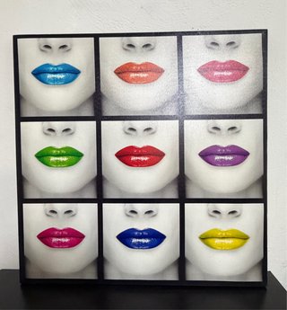 Cuadro Pop Art Labios Multicolor
