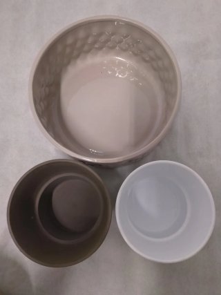 3 Maceteros Cerámica y Plástico