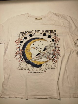 Camiseta Pull&Bear Estampada Luna Talla L