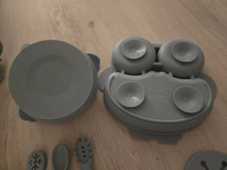 Set Svezzamento Bimbi Silicone azzurro