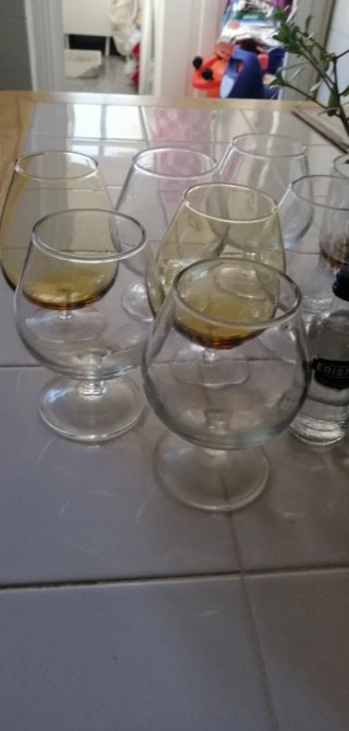 Juego 7 copas de coñac