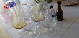 Juego 7 copas de coñac