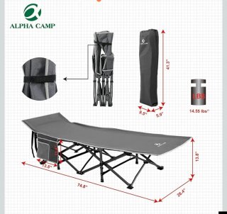 Cama de camping Alpha Camp plegable