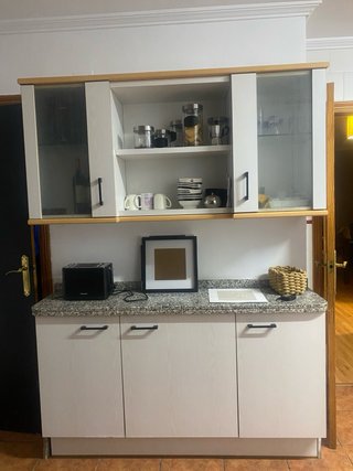 Mueble Alacena Cocina Madera y Cristal