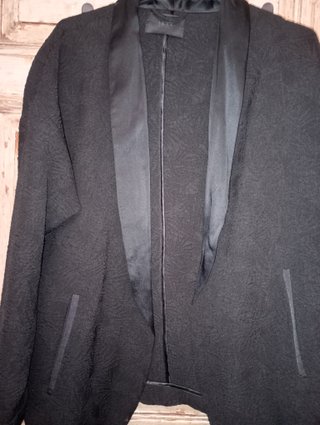 Kimono IKKS negro textura corto T.38
