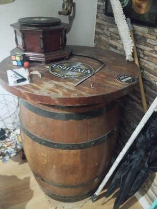 Mesa Barril Vino Madera Robusta Decorativa barrica