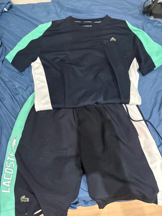 Conjunto Deportivo Lacoste Negro y Verde