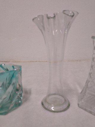 4 objetos de vidrio decoración