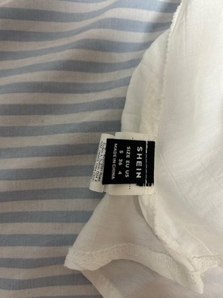 Top blanco tirantes encaje Shein