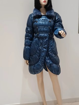 Scervino Piumino Lungo Blu Lucido Tg M/L
