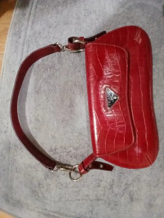 Bolso Prada Rojo Cocodrilo