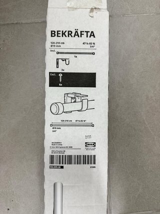 Barra de cortina IKEA BEKRÄFTA 120-210 cm