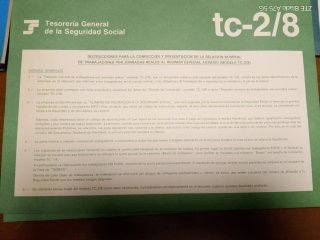 Lote Talonarios Tesorería S. Social TC18 TC28 TC2/