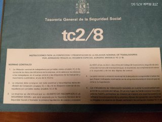 Lote Talonarios Tesorería S. Social TC18 TC28 TC2/