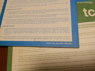 Lote Talonarios Tesorería S. Social TC18 TC28 TC2/