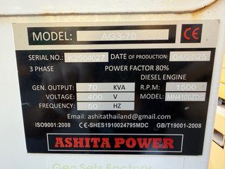 Generador Diesel Ashita 70 KVA