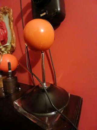 Lampada Space Age Arancia Metallo