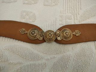 Cinturón ancho mujer con adornos dorados