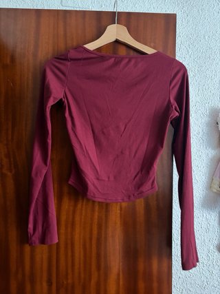 Camiseta manga larga granate